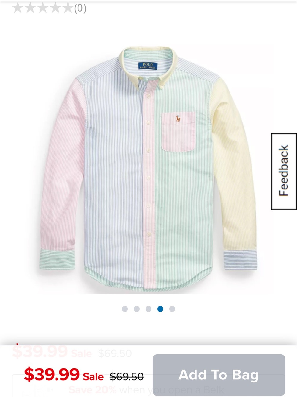 Polo by Ralph Lauren Boys Pastel Multi-Color Striped Button-Down Shirt